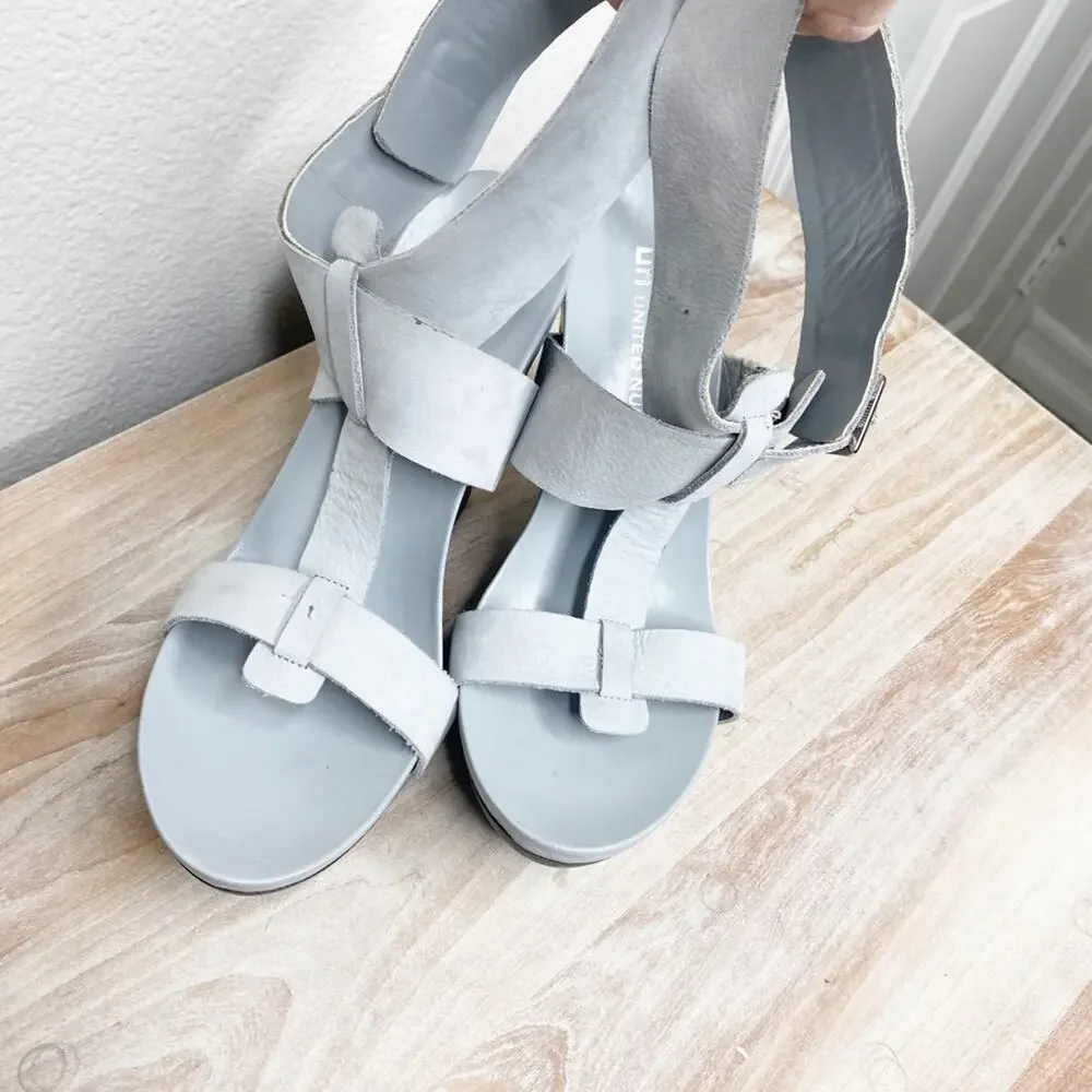 United nude leather adjustable abstract leather heels wedge size 38